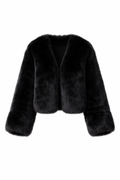 Veste courte en fourrure noire – SELNESS