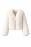 Veste courte fourrure blanche – SELNESS