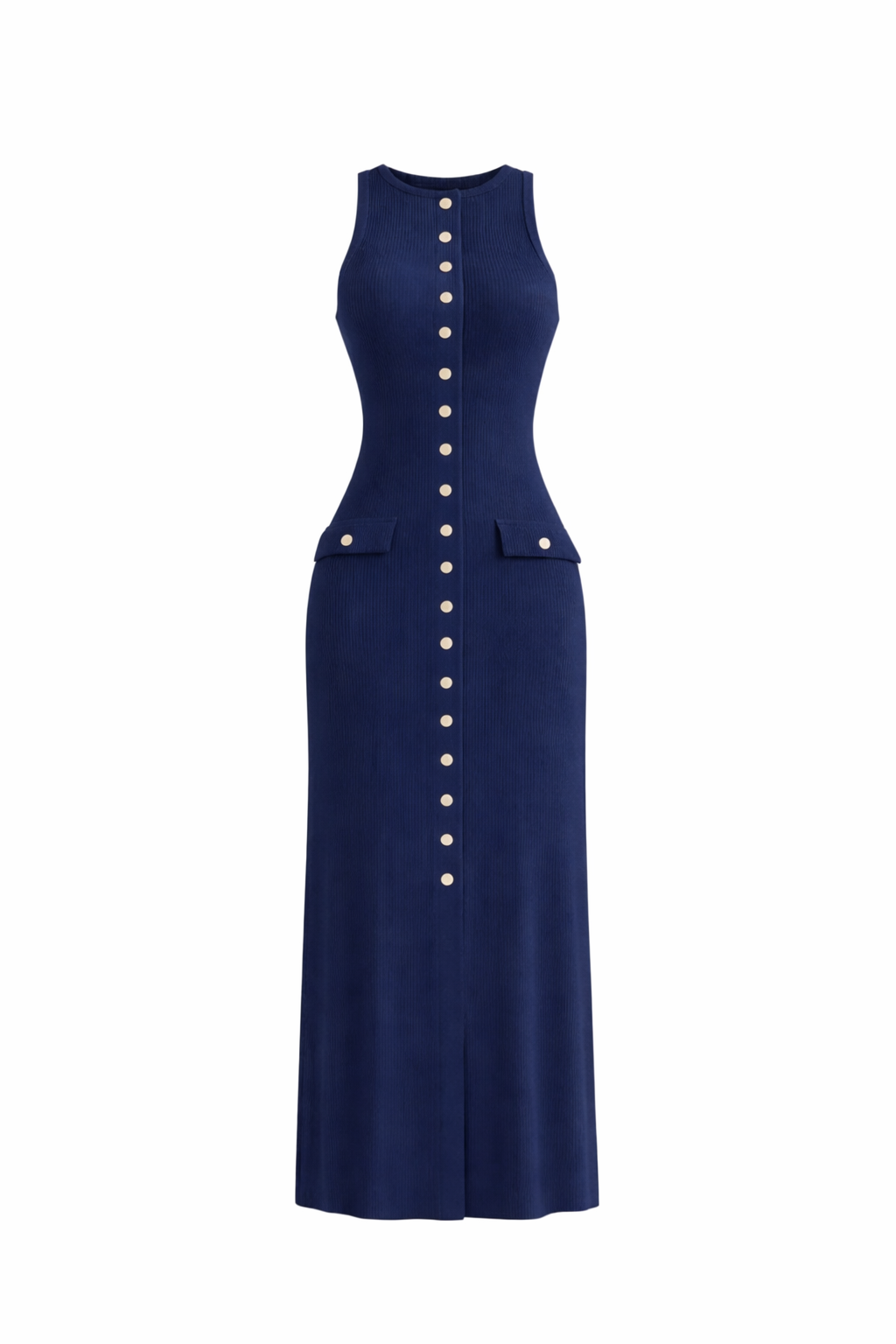 Robe Longue Élégance, Bleu Nuit - SELNESS