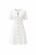 Robe maille côtelée blanche - SELNESS